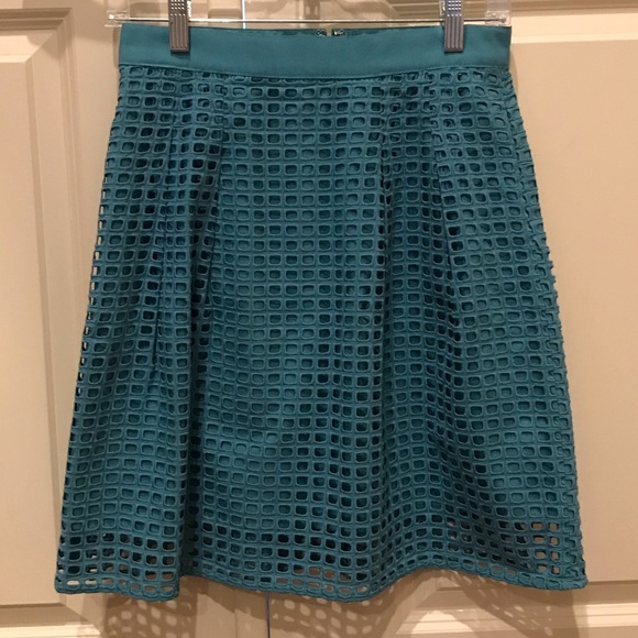 LOFT Skirts Loft Blue Eyelet Skirt Size 4p Poshmark